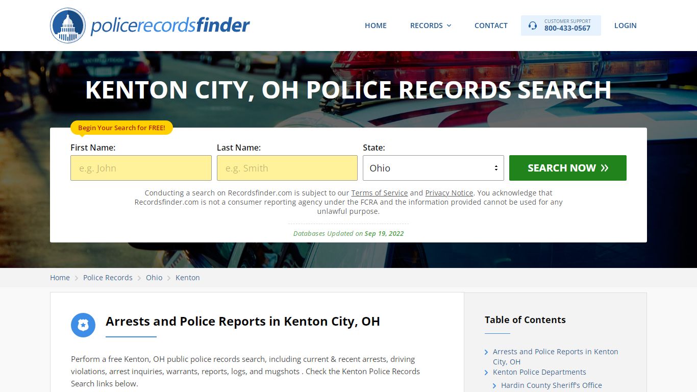 Kenton, Kent County, OH Police Reports & Police Department Records